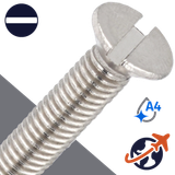 M3.5X0.6 Slotted Flat Head,DIN 963,A4 Stainless Steel