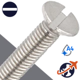 M3.5X0.6 Slotted Flat Head,DIN 963,A4 Stainless Steel