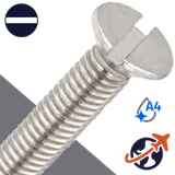 M3.5X0.6 Slotted Flat Head,DIN 963,A4 Stainless Steel