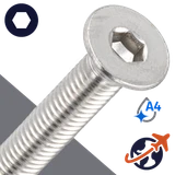 M10X1.5 Flat Socket Head,ISO 10642,A4 Stainless Steel