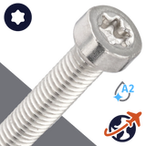 M2.5X0.45 Torx Low Socket,ISO 14580 TX,A2-50 Stainless Steel