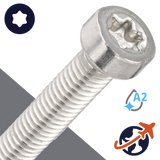 M2.5X0.45 Torx Low Socket,ISO 14580 TX,A2-50 Stainless Steel
