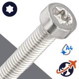 M2.5X0.45 Torx Low Socket,ISO 14580 TX,A4-50 Stainless Steel