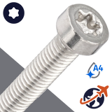 M2.5X0.45 Torx Low Socket,ISO 14580 TX,A4-50 Stainless Steel