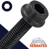 M8X1.25 Flanged Socket,Steel Class 12.9,Serrated Flange