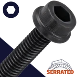 M8X1.25 Flanged Socket,Steel Class 12.9,Serrated Flange