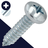 M2.9 Pan Phillips Tapping,Steel Class 4.6 Zinc,DIN 7981-C