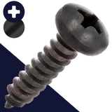 M3.5 Pan Phillips Tapping,Steel Black Zinc Plated,DIN 7981-C