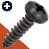 M6.3 Pan Phillips Tapping,Stainless A2 + Black Oxide,DIN 7981-C