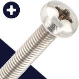 M2X0.4 Pan Head Phillips,Stainless Steel A2,DIN 7985