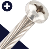 M6X1.0 Pan Head Phillips,Stainless Steel A2,DIN 7985