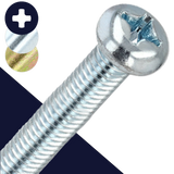 M6X1.0 Small Pan Head Phillips,Steel Class 4.8 Zinc,JIS B-1111