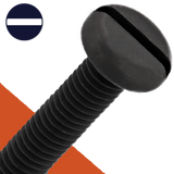 M6X1.0 Pan Head Slotted,Stainless + Black Oxide,DIN 85