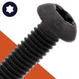 M3X0.5 Torx Button Head,A2 Stainless + Black Oxide,ISO 7380-1 TX