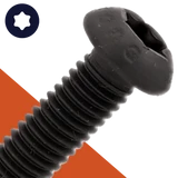 M6X1.0 Torx Button Head,A2 Stainless + Black Oxide,ISO 7380-1 TX