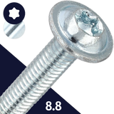 M3 Torx Button Flange,Steel Class 8.8 Zinc,ISO 7380-2 TX