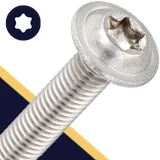 M4X0.7 Torx Button Flange,A2 Stainless Steel,ISO 7380-2 TX
