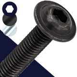 M8X1.25 Socket Button Flange,Steel Class 10.9,ISO 7380-2