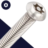 M6 Button Head Torx + Pin,Stainless Steel A2,Security Screw