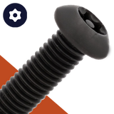 M6 Button Head Torx + Pin,Stainless + Black Oxide,Security Screw