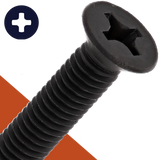 M5 Flat Head Phillips,Stainless + Black Oxide,DIN 965