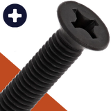 M5 Flat Head Phillips,Stainless + Black Oxide,DIN 965