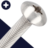 M6X1.0 Phillips Truss Head,Stainless Steel A2,JIS B-1111