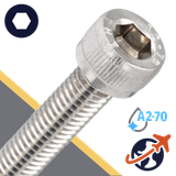 M10X1.5 Socket Head Cap Screw,A2-70 Stainless,ISO 4762