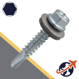M5.5 Hex Flange Screw,EPDM Sealing Washer,A2 Stainless Steel