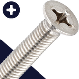 M6 Flat Head Phillips,Stainless Steel A2,DIN 965