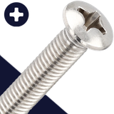 M3 Oval Head Phillips,Stainless Steel,DIN 966