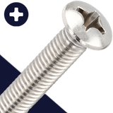 M4 Oval Head Phillips,Stainless Steel,DIN 966