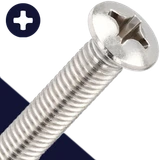 M5 Oval Head Phillips,Stainless Steel,DIN 966