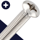 M8 Oval Head Phillips,Stainless Steel,DIN 966