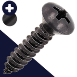 M3.5 Oval Phillips Tapping,Steel, Black Zinc,DIN 7983-C