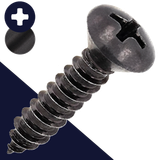 M3.5 Oval Phillips Tapping,Steel, Black Zinc,DIN 7983-C