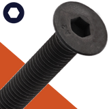 M6 Flat Socket Head,Stainless + Black Oxide,Countersunk DIN 7991