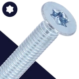 M6 Torx Flat Head,Steel 8.8 Zinc Plated,ISO 14581 TX-30