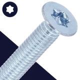 M8 Torx Flat Head,Steel 8.8 Zinc Plated,ISO 14581 TX-45