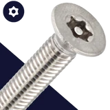 M4 Flat Head Torx + Pin,Stainless Steel A2,Security Screw