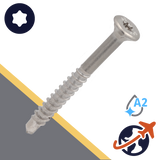 M4.5 Torx Flat Wood Screw,Super-Drill Body,A2-50 Stainless