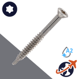 M3.2 Torx Oval Wood Screw,Self Drilling,A2-50 Stainless