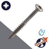 M3.5 Pozidrive Oval Head,Wood Thread,A2 Stainless Steel