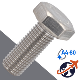 M10X1.5 Hex Bolt A4-80,A4-80 Marine Stainless,DIN 931 / 933