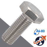 M10X1.5 Hex Bolt A4-80,A4-80 Marine Stainless,DIN 931 / 933