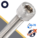M10X1.5 Socket Head,A4-70 Marine Stainless,ISO 4762 / DIN 912