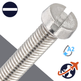 M1.2X0.25 Slotted Cheese Head Screw - A2 Stainless DIN 84