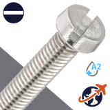 M10X1.5 Slotted Cheese Head - A2-70 Stainless DIN 84