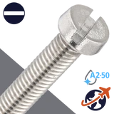 M1.2X0.25 Slotted Cheese Head,A2-50 Stainless,DIN 84 / ISO 1207