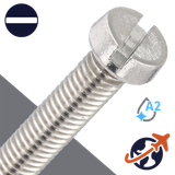 M6X1.0 Slotted Cheese Head - A2-70 Stainless DIN 84